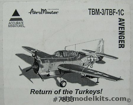Accurate Miniatures 1/48 TWO Kits Grumman TBF-1C / TBF-1C Avenger With Verlinden Super Detail Set, 7803 plastic model kit
